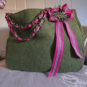 Goldie Limited Edition Army Green and Pink Tweed Handbag